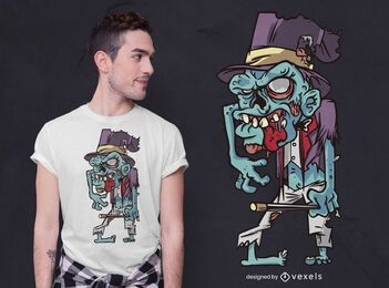 Diseño de camiseta mago zombie
