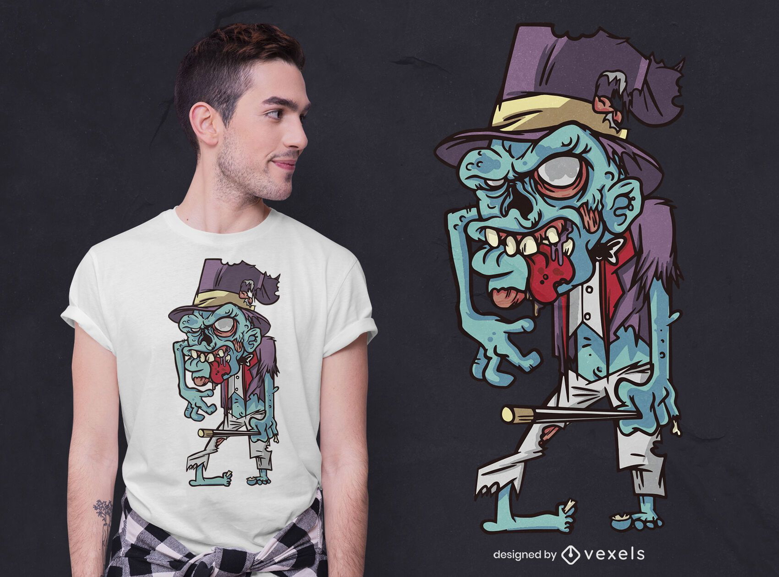 Design de camiseta de zumbi mágico