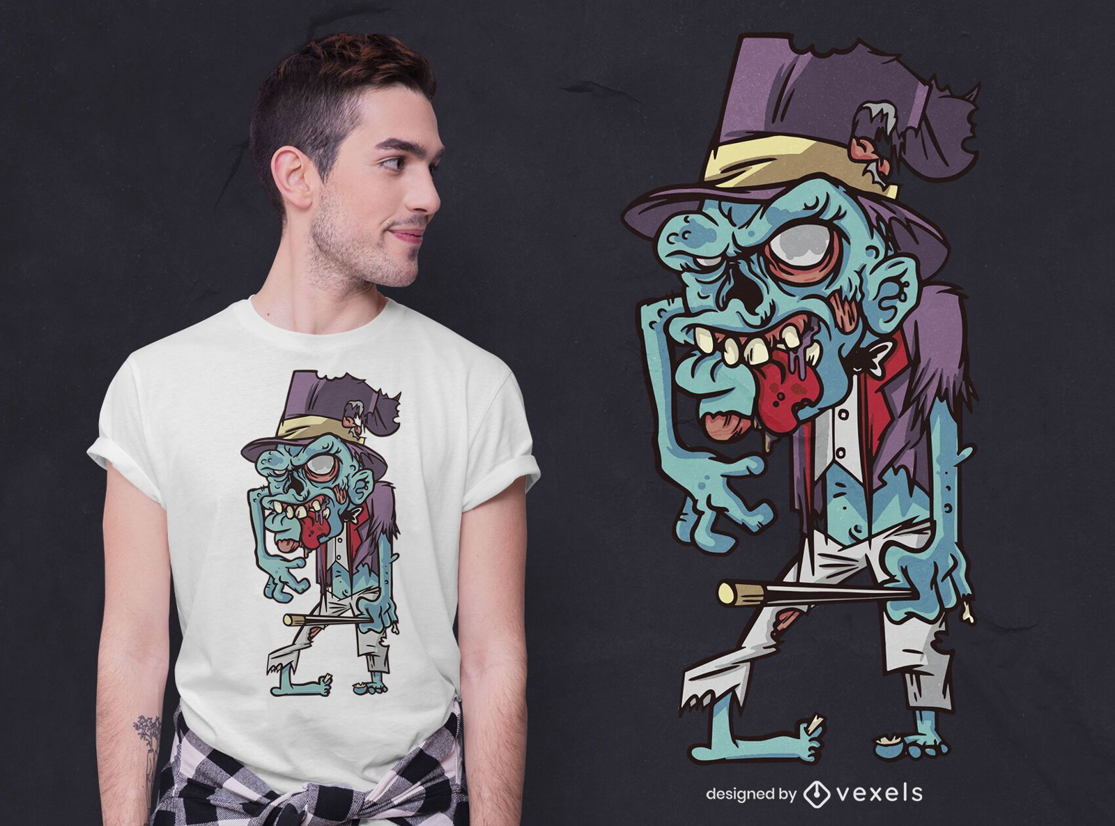 Magician zombie t-shirt design