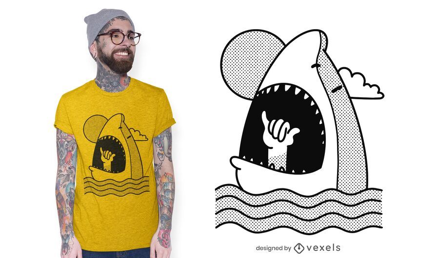 Design de t-shirt Shaka shark Design de t-shirt Shaka shark
