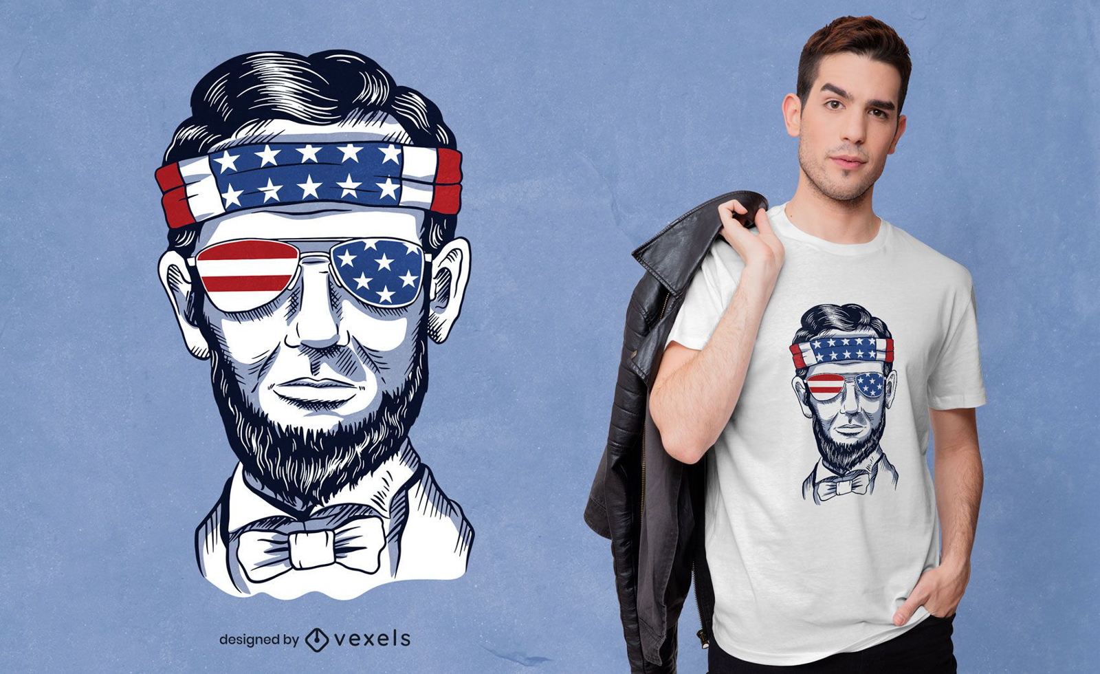 Diseño divertido de la camiseta de abraham lincoln