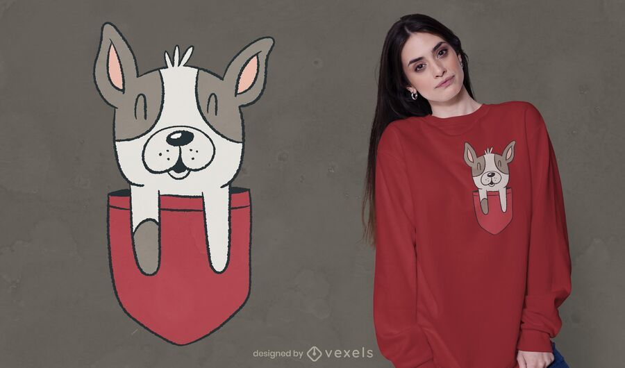French bulldog pocket t-shirt design French bulldog pocket t-shirt design