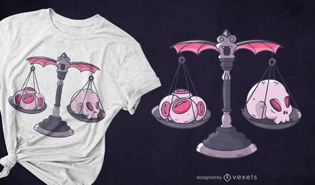 Diseño de camiseta de escala de halloween