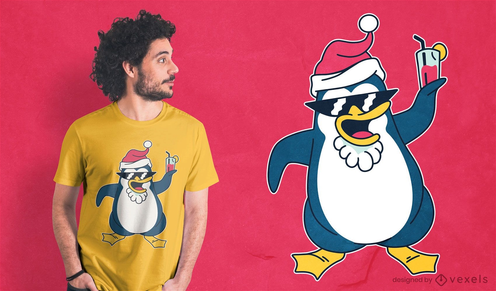 Design de camiseta de pinguim de Natal