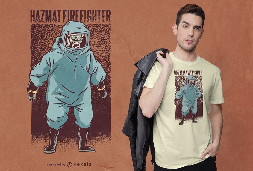 Download Firefighter Hazmat Suit T-shirt Design - Vector Download