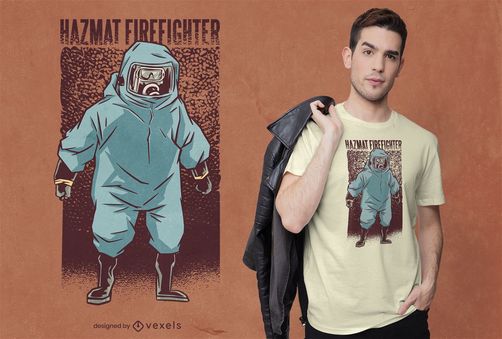 Firefighter hazmat suit t-shirt design
