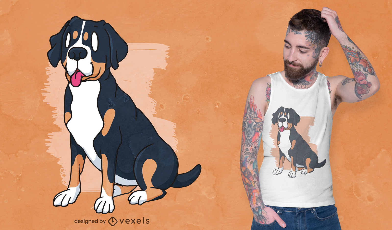 Swiss mountain dog t-shirt design