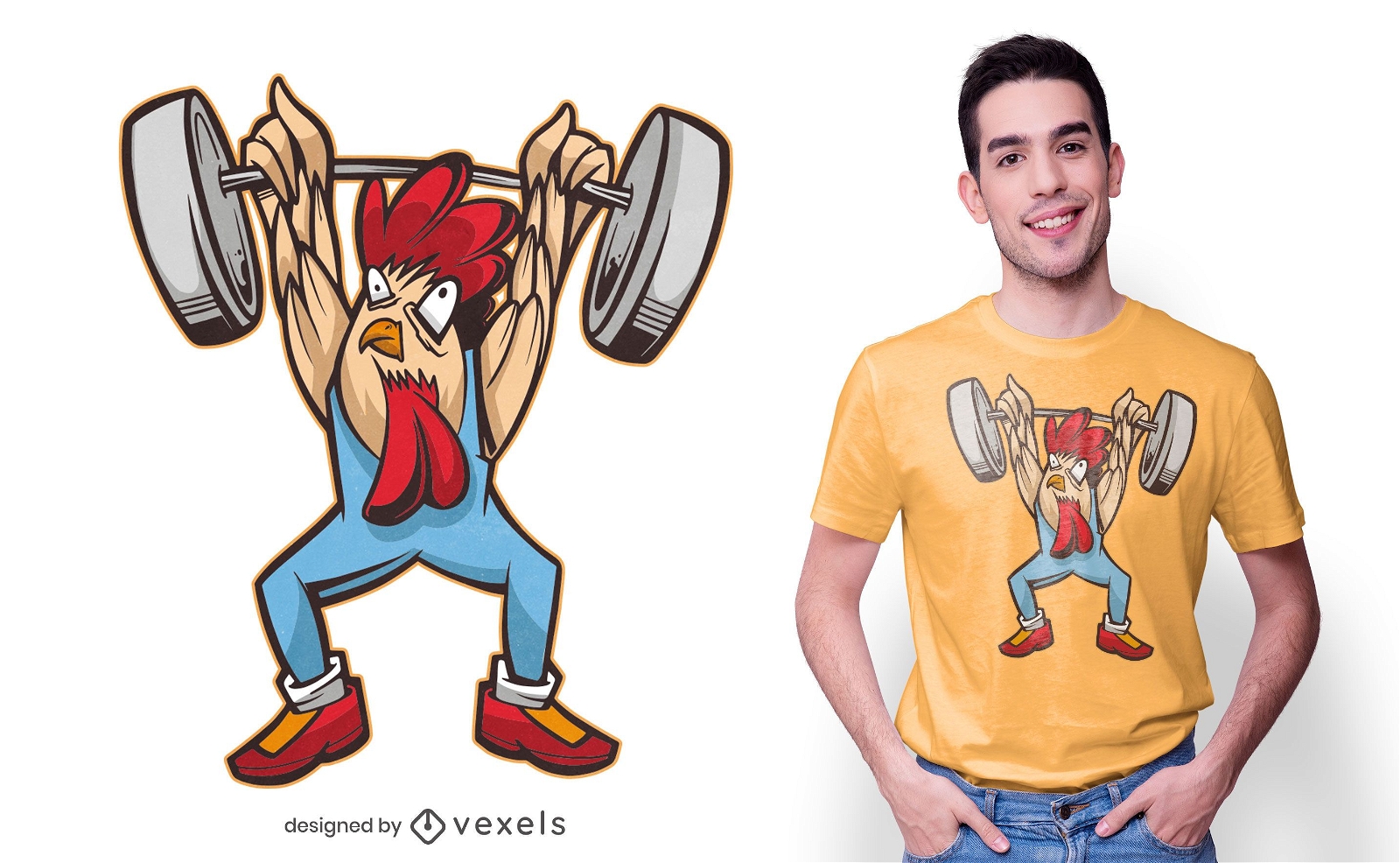 Weightlifting chicken t-shirt design