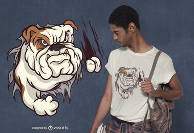 Diseño de camiseta de bulldog enojado Diseño de camiseta de bulldog enojado