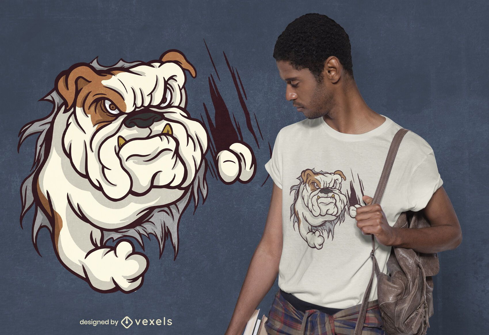 Dise?o de camiseta de bulldog enojado