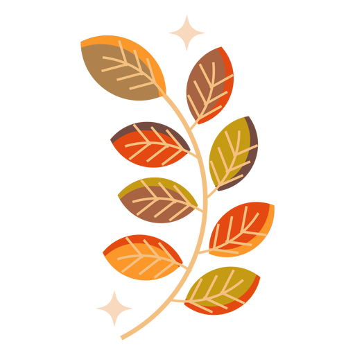 Herbstblattzweig flaches Blatt PNG-Design
