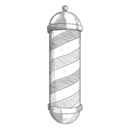 Poste de barbearia desenhado à mão Desenho PNG
