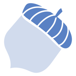Blue acorn flat acorn PNG Design