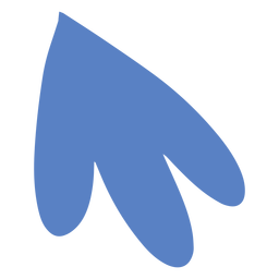 Hoja de silueta de hoja redondeada azul Diseño PNG