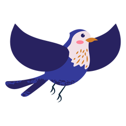 Flying blue bird illustration bird PNG Design