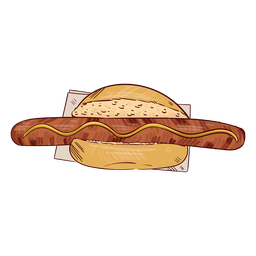 Ilustración de perrito caliente salchicha salchicha Diseño PNG