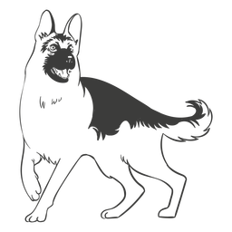 Hand gezeichneter Hund des deutschen Schäferhundes PNG-Design