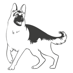 Perro pastor alemán perro dibujado a mano