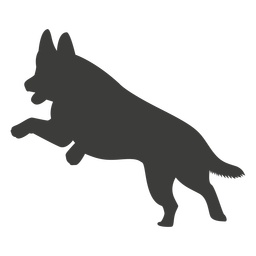Perro pastor alemán saltando silueta Diseño PNG