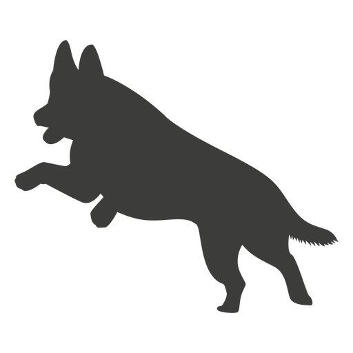 Deutscher Sch?ferhund springender Schattenbildhund PNG-Design