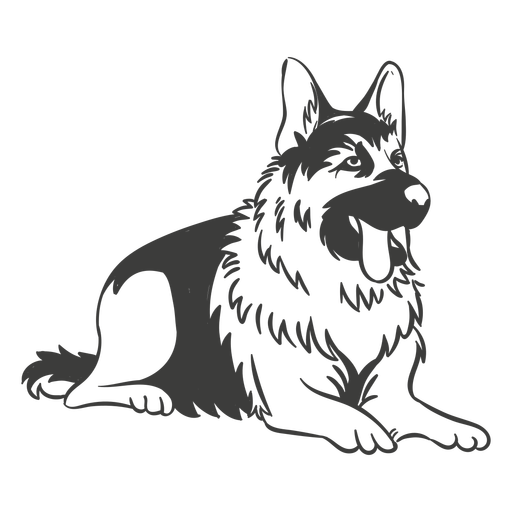 German Shepherd Laying Down Hand Drawn Dog Transparent Png Svg Vector File