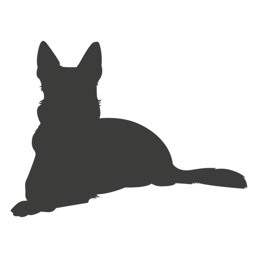 German shepherd laying silhouette dog PNG Design