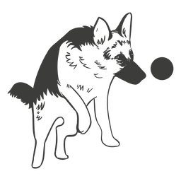German shepherd playing hand drawn dog PNG Design Transparent PNG