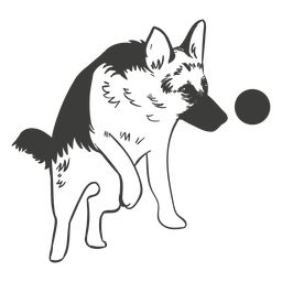 Pastor alemán jugando perro dibujado a mano Diseño PNG