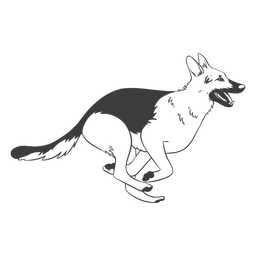 German shepherd running hand drawn dog PNG Design