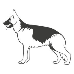 German shepherd side hand drawn dog PNG Design
