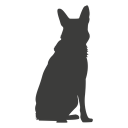 Cão pastor alemão sentado em silhueta Desenho PNG