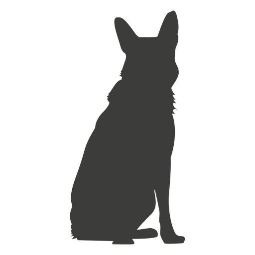 German shepherd sitting down silhouette dog - Transparent PNG & SVG