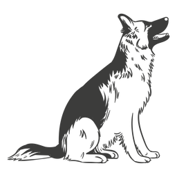 Handgezeichneter Hund des Deutschen Schäferhundes PNG-Design