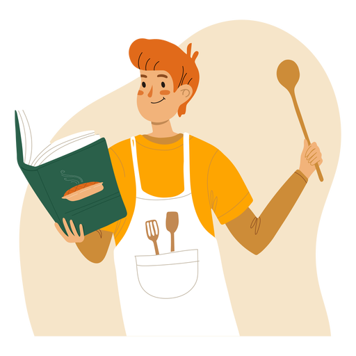 Homem de gengibre cozinhando personagem de gengibre Desenho PNG