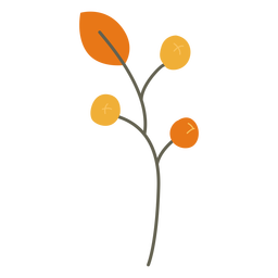 Folhas decoração ramo folhas planas Desenho PNG
