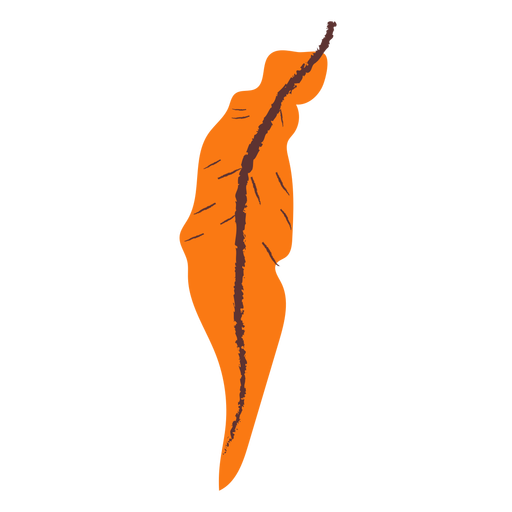 Orange leaf hand drawn leaf PNG Design