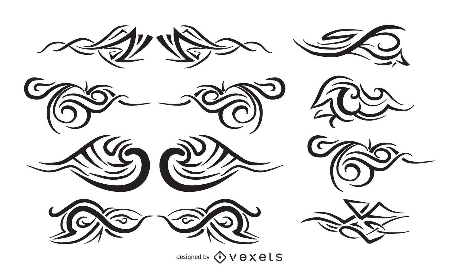 Tribal tattoo set free vectors