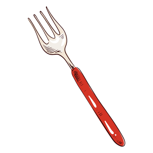 Garfo de ilustração de garfo vermelho Desenho PNG