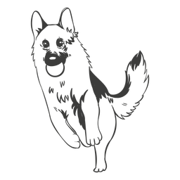 Running german shepherd hand drawn dog PNG Design
