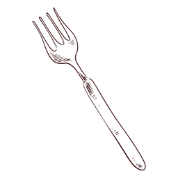 Tenedor afilado tenedor dibujado a mano Diseño PNG