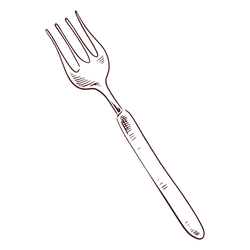 Diseño Png Y Svg De Tenedor Afilado Tenedor Dibujado A Mano Para Camisetas