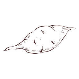 Hand gezeichnete Süßkartoffel des Süßkartoffelgemüses PNG-Design