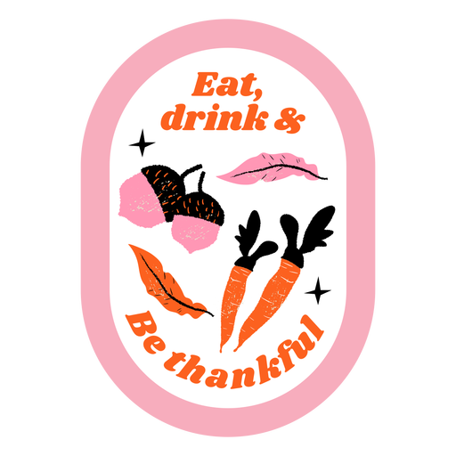 Emblema de cenouras e bolotas de Ação de Graças Ação de graças Desenho PNG