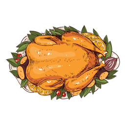 Turkey Dish Illustration Thanksgiving PNG & SVG Design For T-Shirts