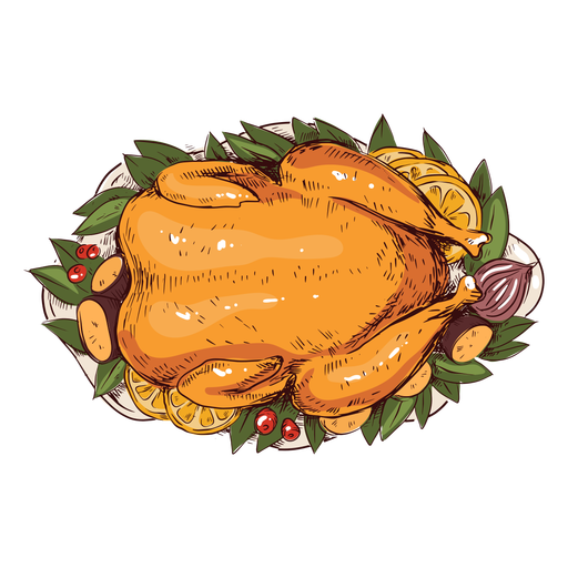 Turkey dish illustration thanksgiving