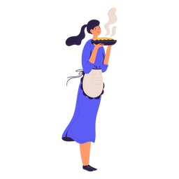 Download Woman Chef With Pie Character Chef Transparent Png Svg Vector