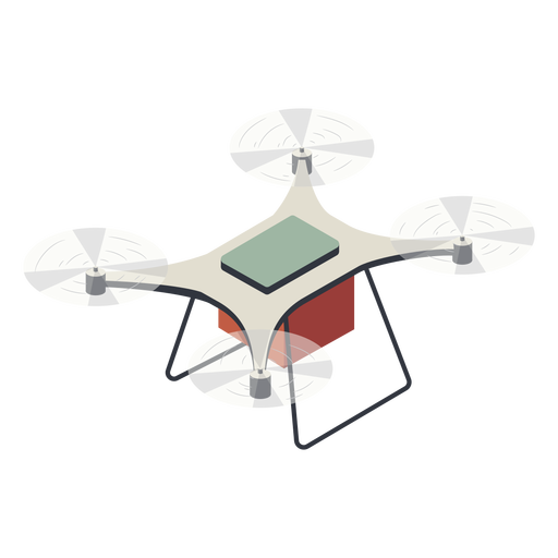 Flying drone with battery illustration drone