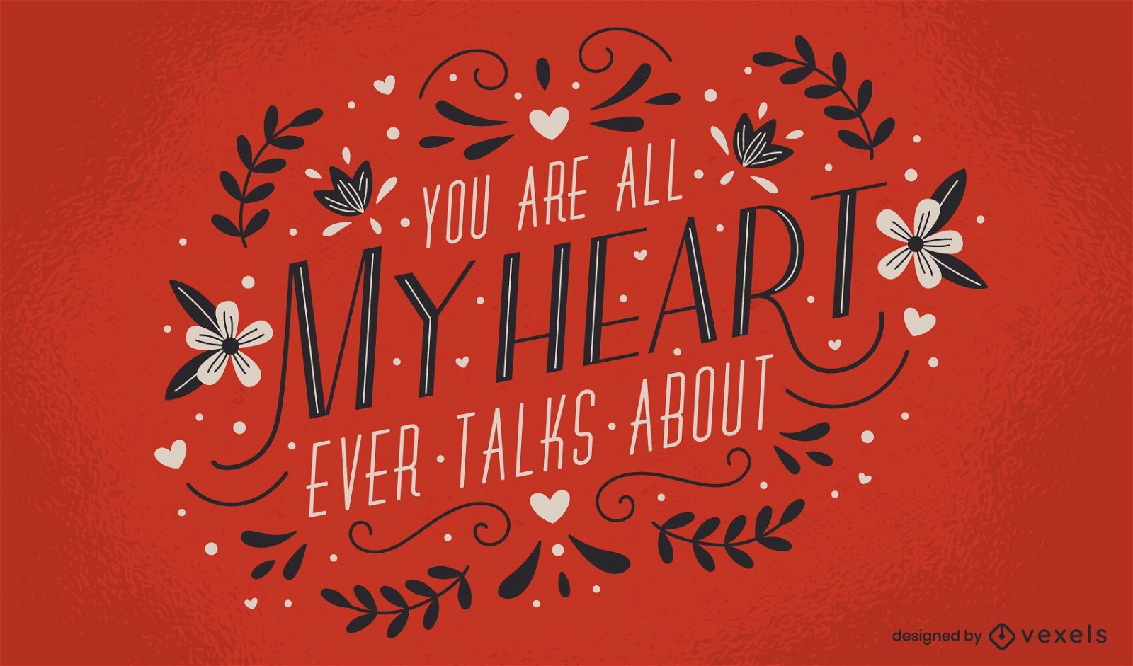All my heart lettering design