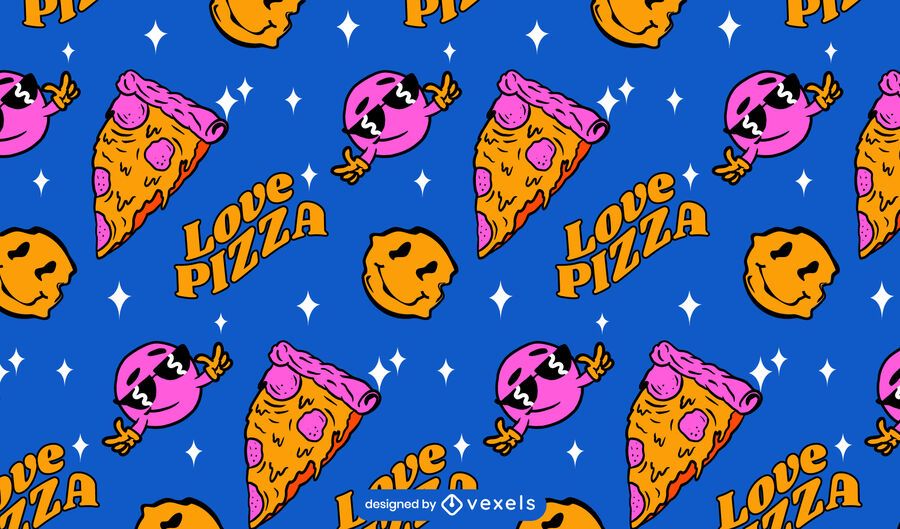 Love pizza pattern design Love pizza pattern design