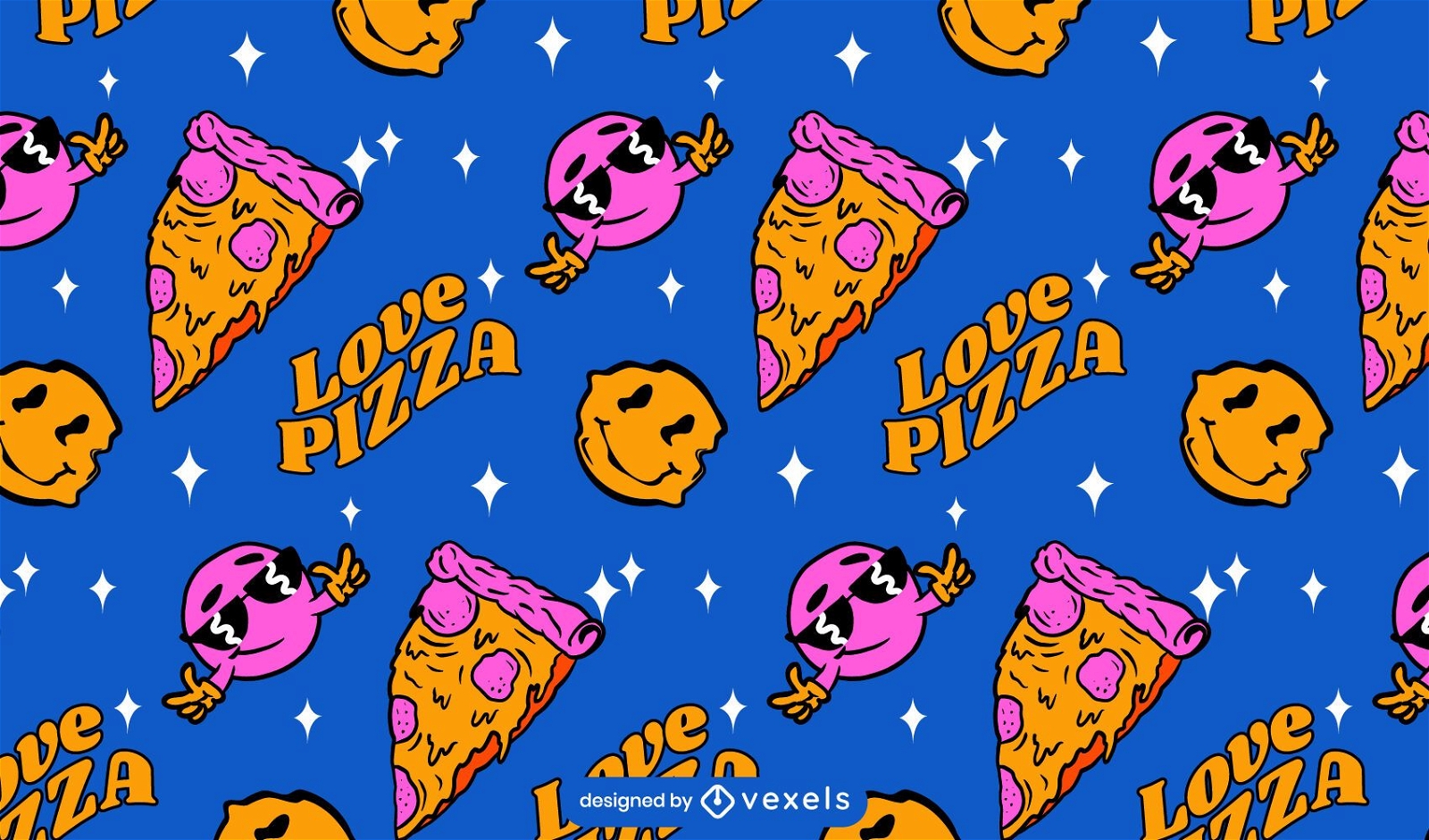 Liebe Pizza Muster Design